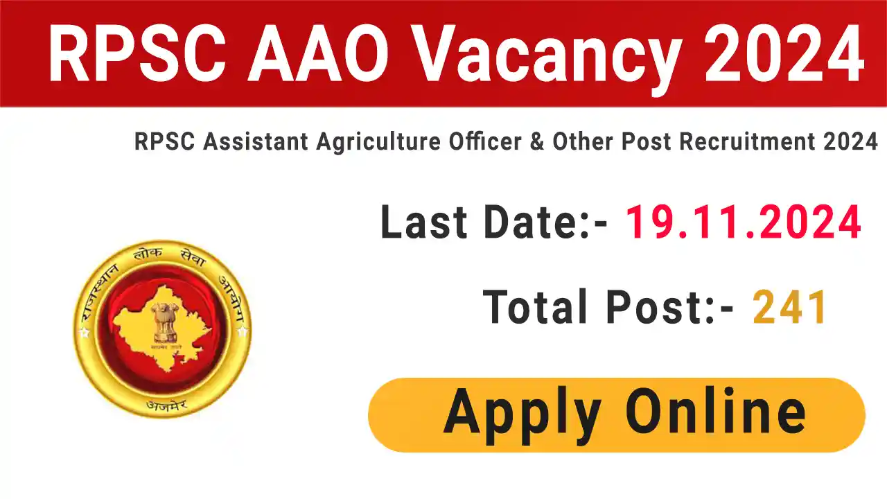 RPSC Assistant Agriculture Officer, Agriculture Research Officer & Other Recruitment 2024 – Apply Online for 241 Posts