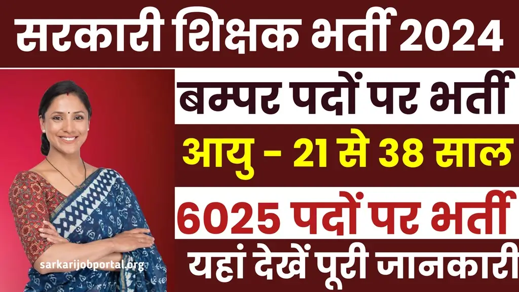 6025 Teacher Recruitment 2024: Application process started : 2024 शिक्षक भर्ती आवेदन शुरू 6025