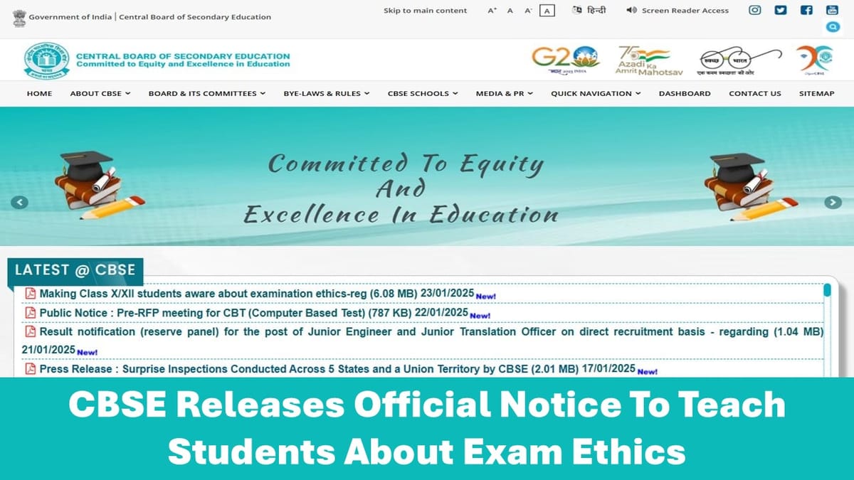 CBSE BOARD EXAMS 2025: BOARD RELEASED OFFICIAL NOTICE TO TEACH STUDENTS ABOUT EXAM ETHICS