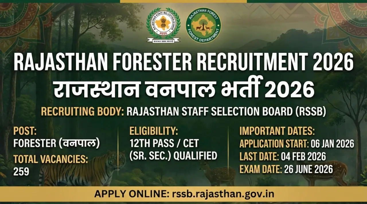 राजस्थान वनपाल भर्ती 2026 | 12वीं पास योग्यता, आयु सीमा, सैलरी | Rajasthan Vanpal Recruitment